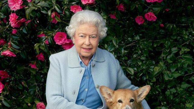 Reina Isabel II con sus perros