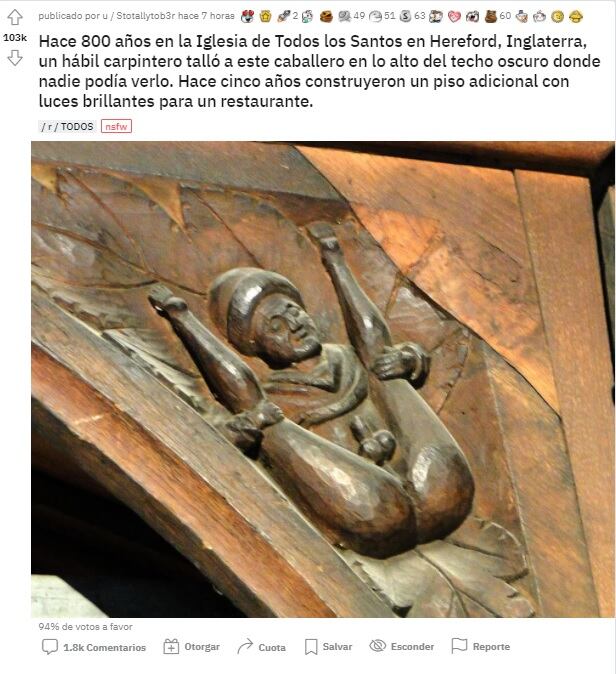 Esta figura tallada en madera fue descubierta en una Iglesia