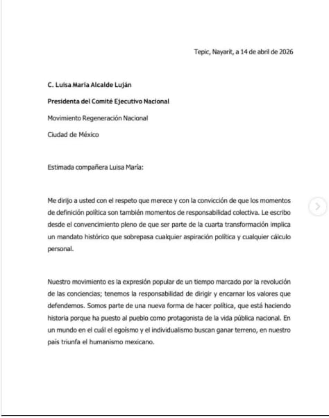 Comunicado de Geraldine Ponce