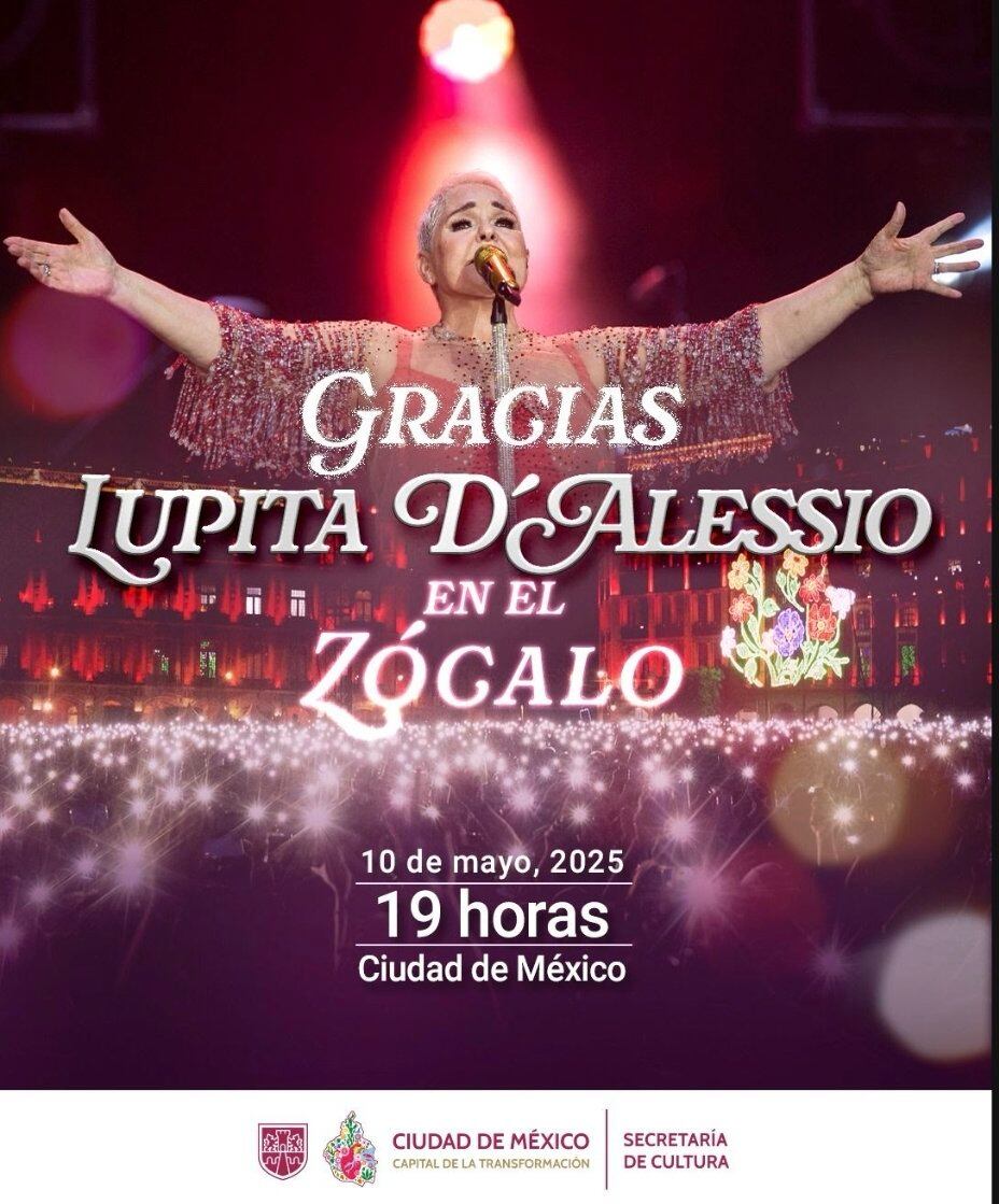 Lupita D’Alessio en el Zócalo; concierto gratis por el Día de las Madres