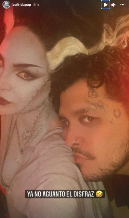 Belinda y Christian Nodal disfrutan del Halloween