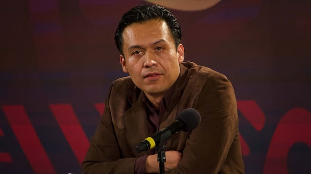 Marx Arriaga Navarro, durante la presentación de los nuevos libros de la SEP en Palacio Nacional