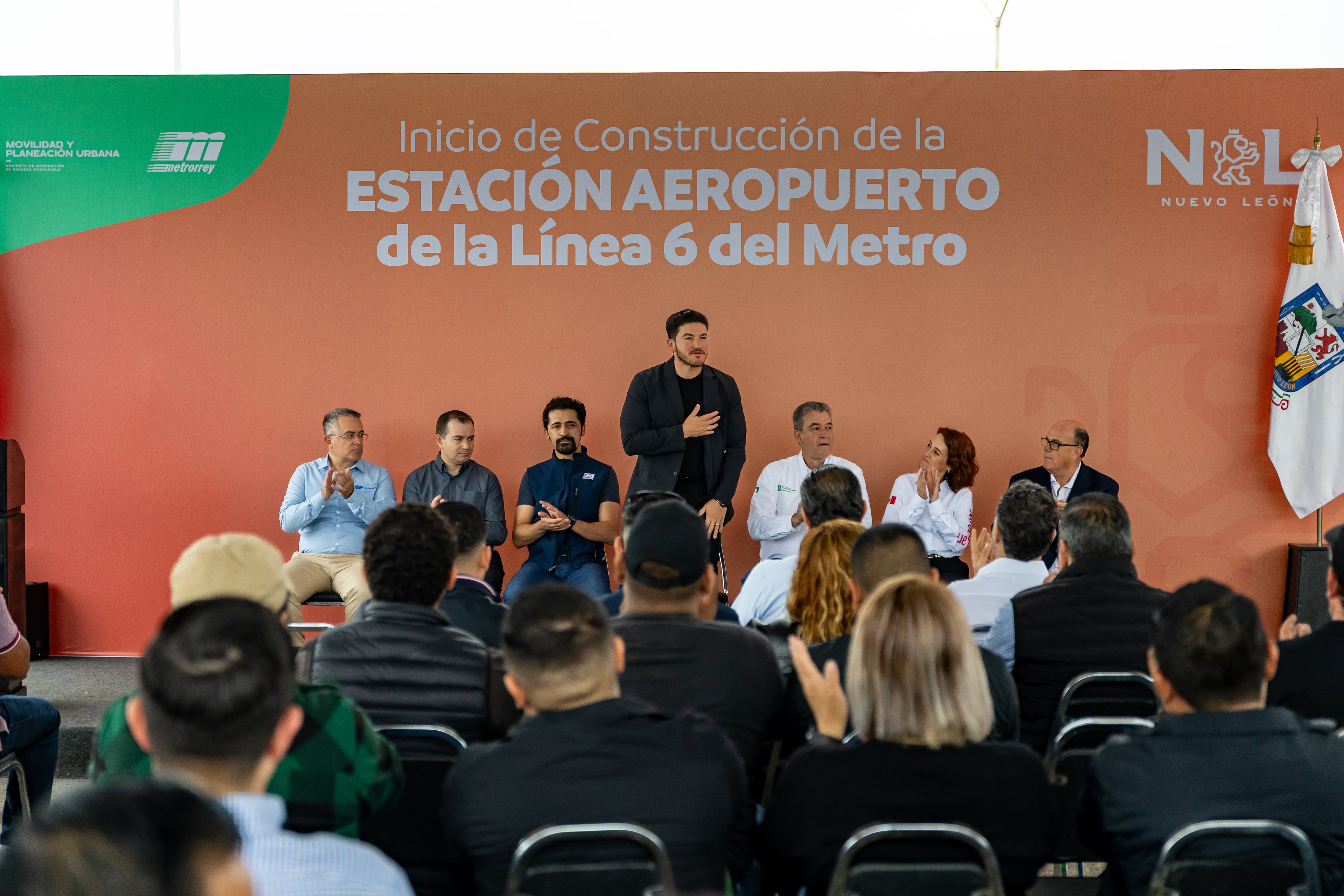 Samuel García da banderazo a construcción de la Estación Aeropuerto en la Línea 6 del Metro de Monterrey.