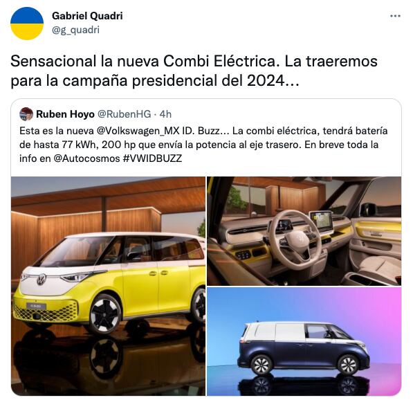 Gabriel Quadri dice que usará una combi eléctrica para su campaña presidencial