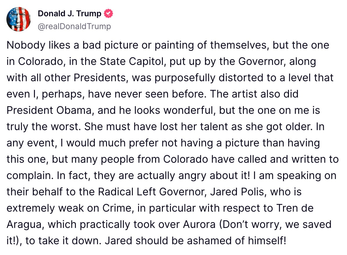 Retrato de Donald Trump en Colorado, Estados Unidos.