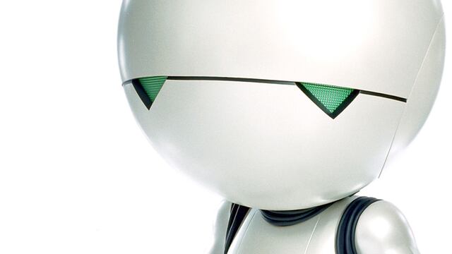 Marvin, el androide paranoide de la película ‘Guía del viajero intergaláctico'.