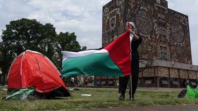 Estudiantes exigen que se terminen las relaciones entre México e Israel y que se ponga un alto al fuego en Palestina