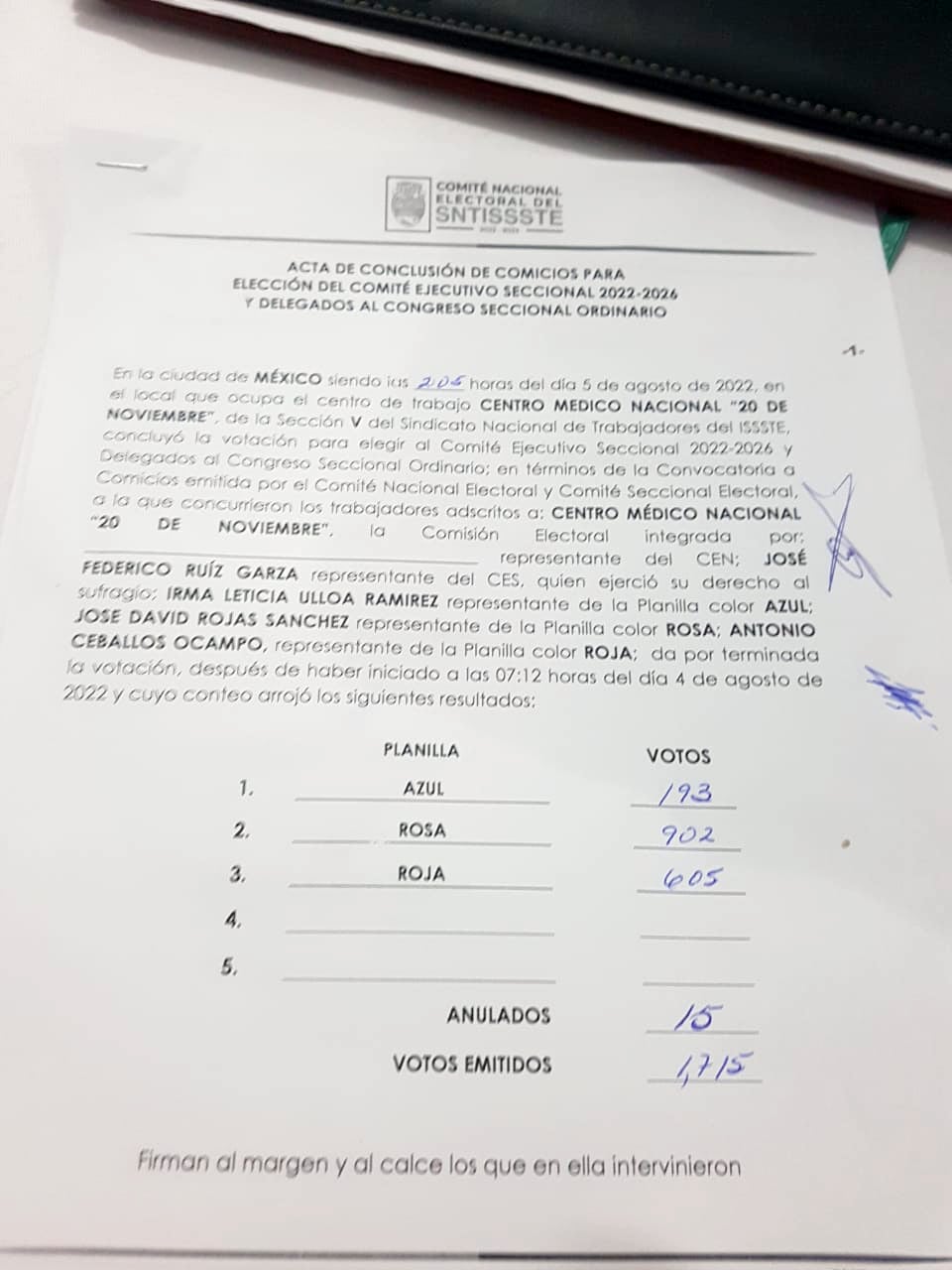 SNTISSSTE Comicios comité ejecutivo seccional