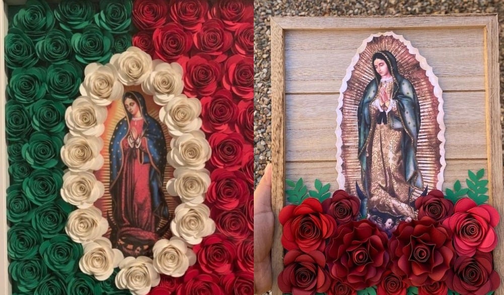 Ideas para decorar un cuadro de la Virgen de Guadalupe según Pinterest