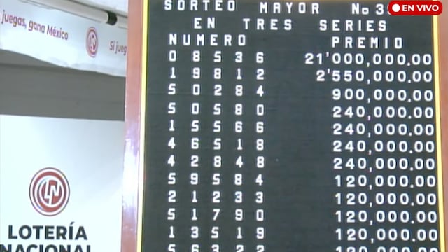 Resultados Sorteo Mayor 3907 de Lotería Nacional en vivo: ganadores de hoy 31 de octubre