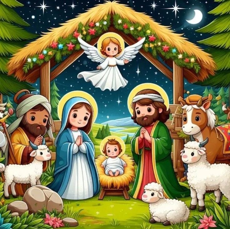 Dibujos de nacimiento de Navidad para colorear