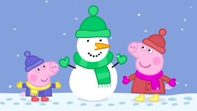 Capítulo Peppa Pig hace un muñeco de nieve con George