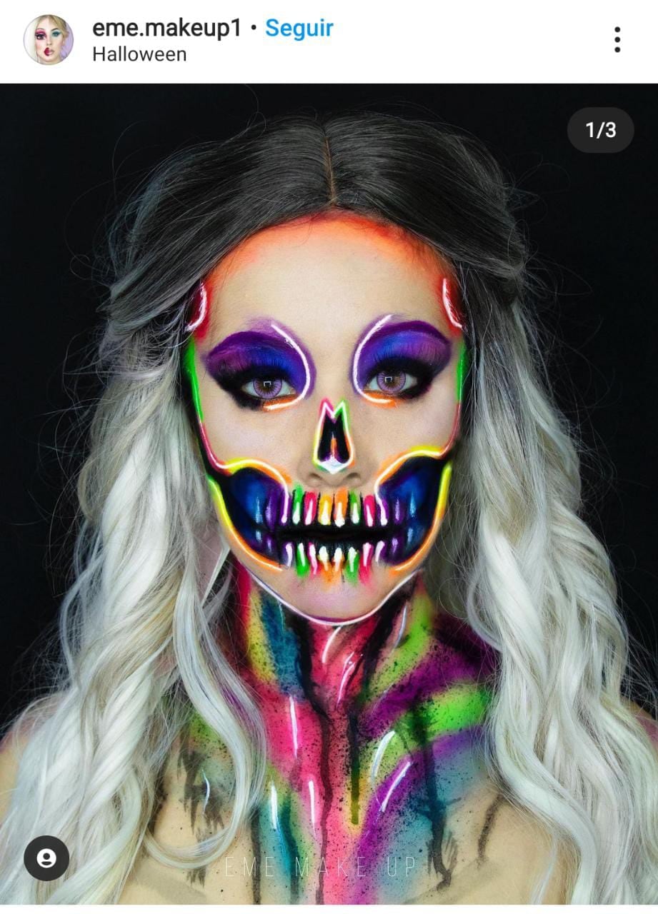 Esqueleto neón, Maquillaje