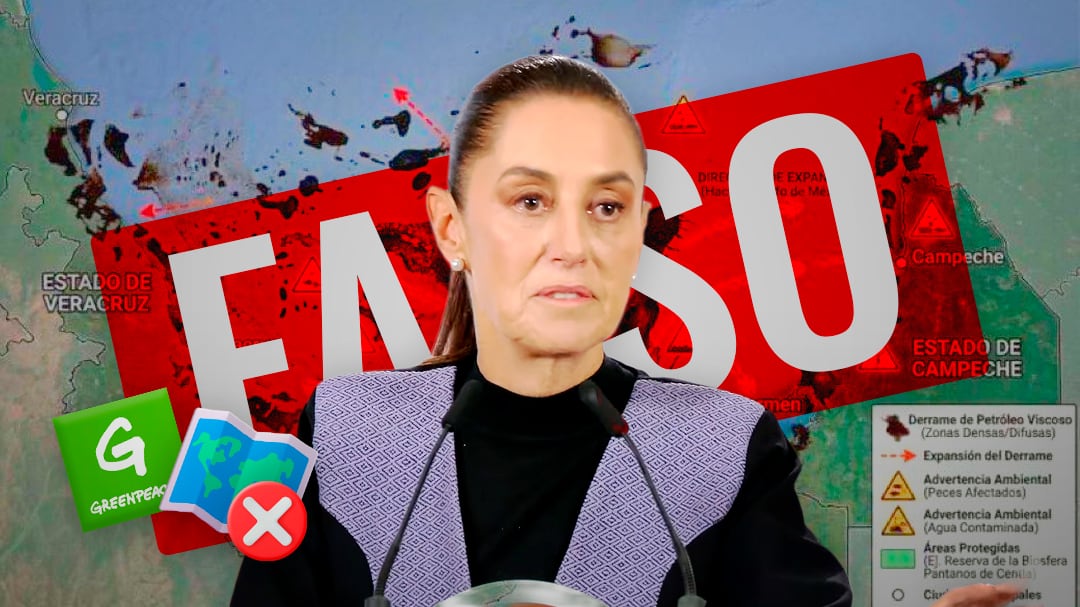 Derrame de hidrocarburos: Sheinbaum dice que imagen de Greenpeace es falsa
