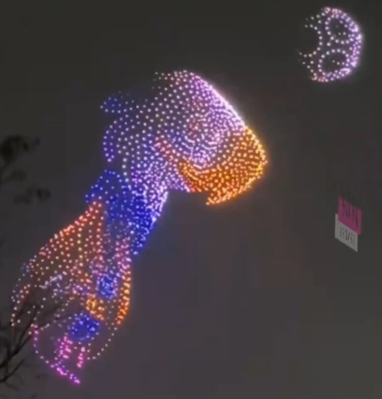 Imágenes show de drones Estadio Banorte Mundial 2026