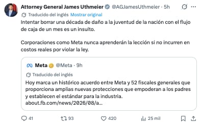 Florida rechaza acuerdo con META; asegura es un insulto