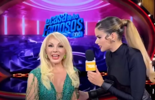 Olivia Collins con Maire Claire Harp tras su eliminación de La Casa de los Famosos México 2025.
