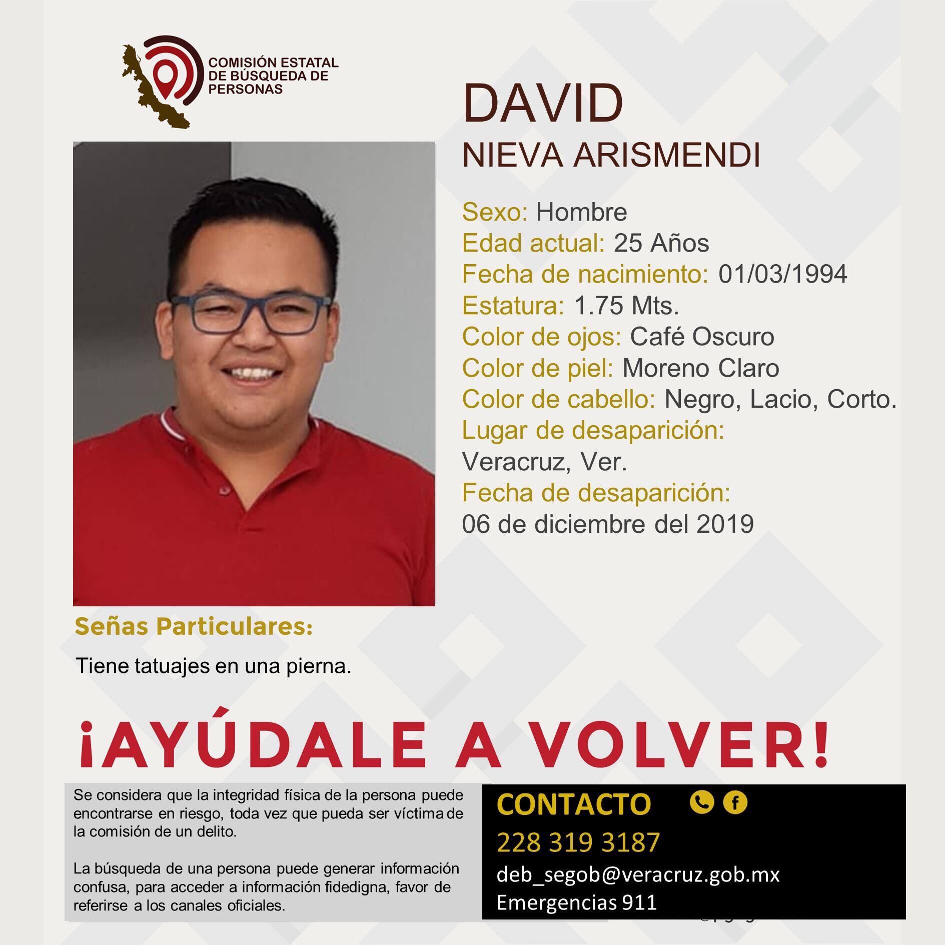 Ficha de búsqueda de David.