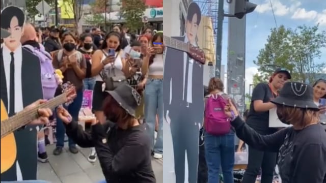 Mujer pide matrimonio a figura de cartón de BTS