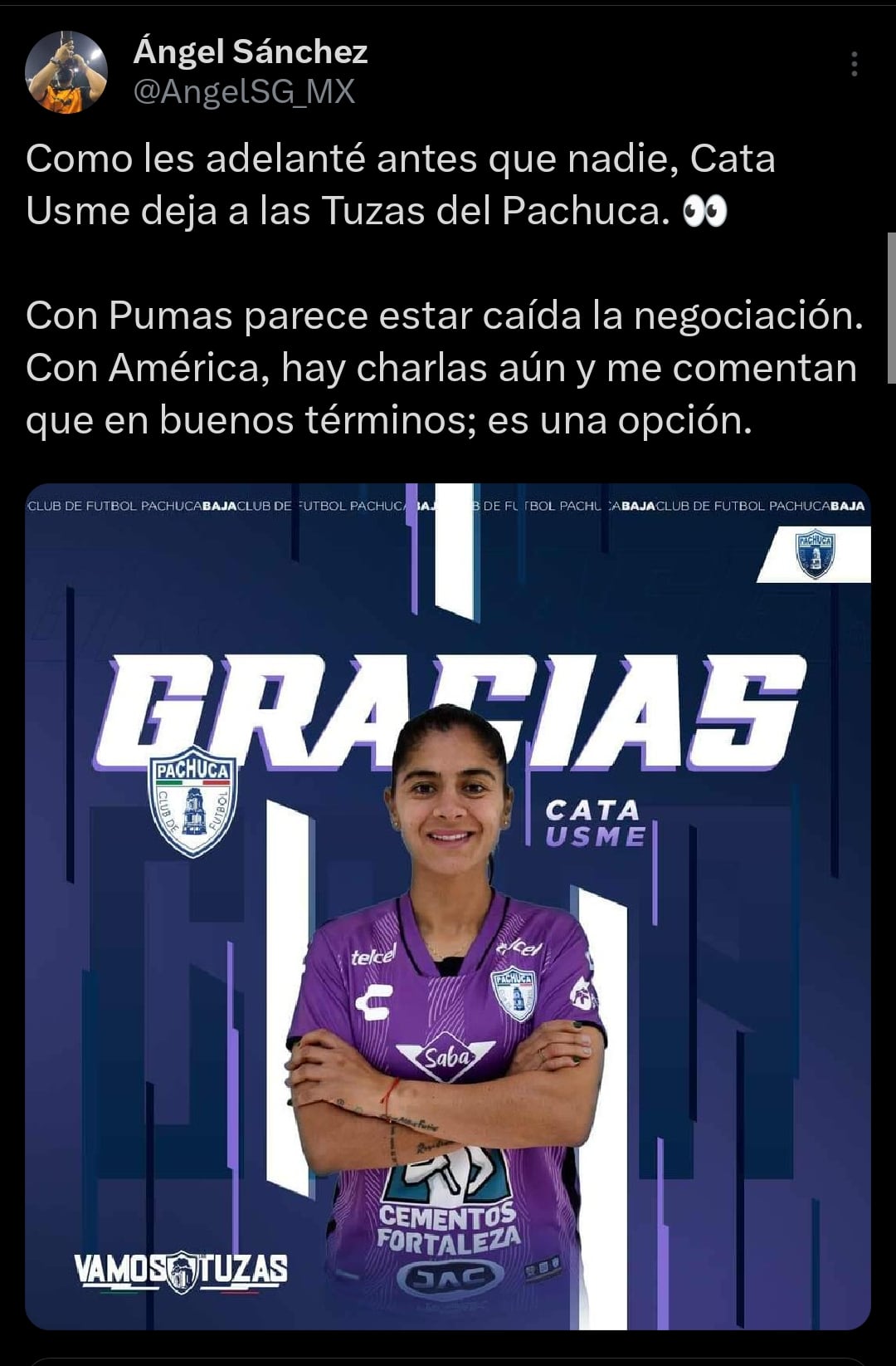 Catalina Usme en pláticas con el Club América Femenil.