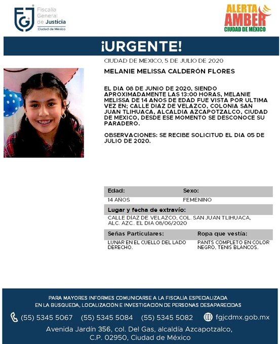 Ficha de búsqueda de Melanie.