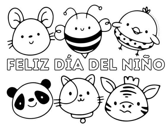 Dibujo del Día del Niño para colorear