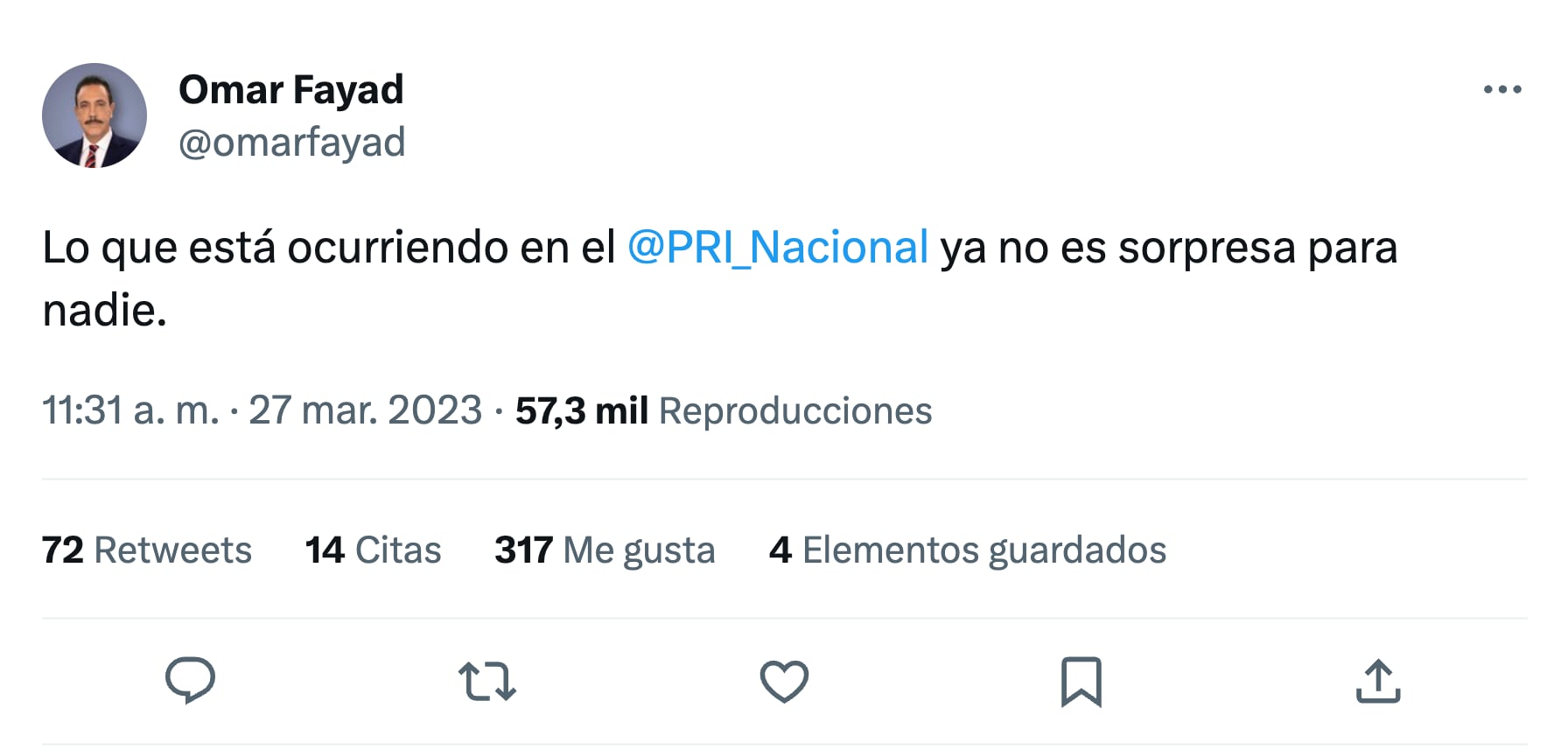 Omar Fayad renuncia al PRI