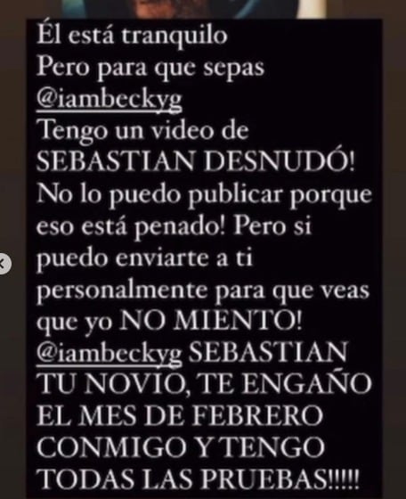 Revelan supuestas pruebas de la infidelidad de Sebastian Lletget, novio Becky G