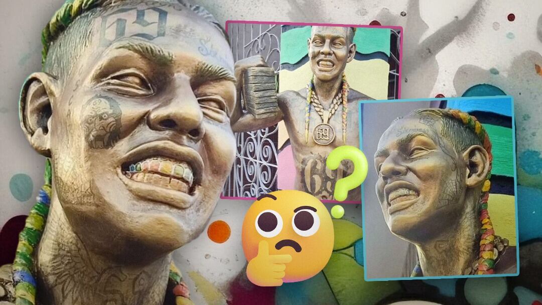 La estatua de Tekashi 6ix9ine que causó polémica tras escándalo de violencia con Yailin La Más Viral