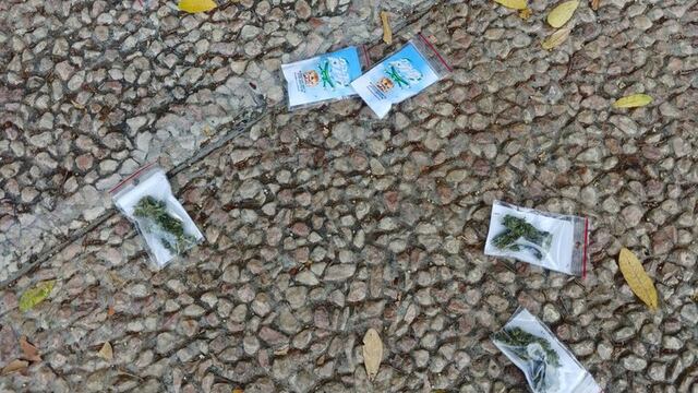 Bolsas de marihuana arrojadas desde dron