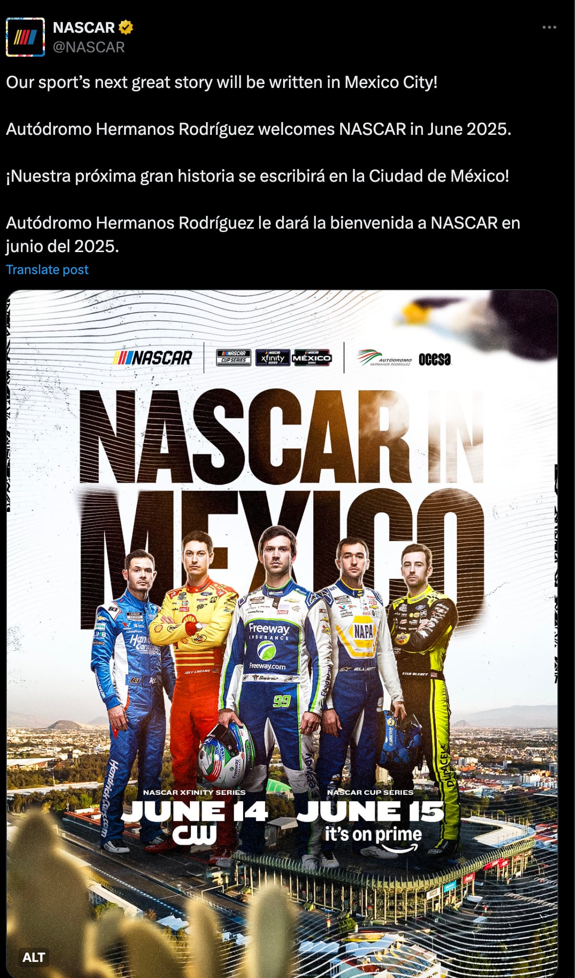 La Nascar anuncia su visita a México