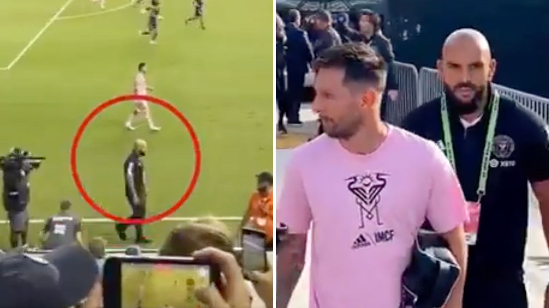 Lionel Messi y su guardaespaldas