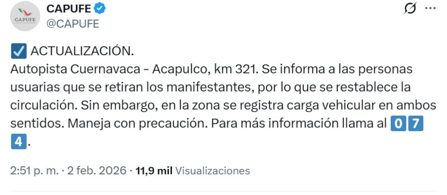 Bloqueo en Autopista del Sol