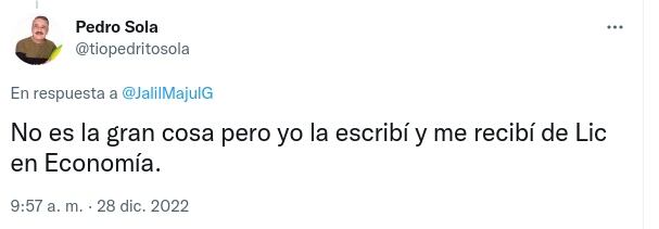 Pedro Sola se siente muy orgulloso de su tesis