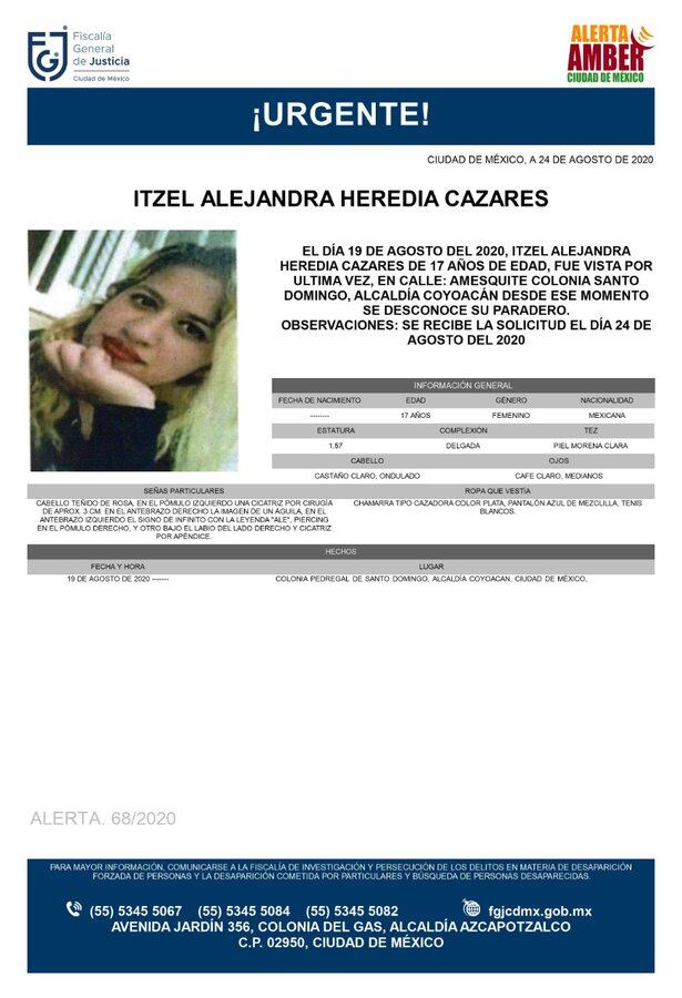 Ficha de búsqueda de Itzel