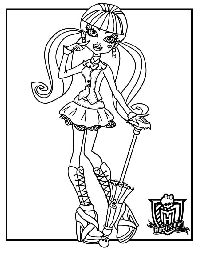 5 dibujos de Draculaura para imprimir y colorear del personaje de Monster High que cumple años en el Día de San Valentín