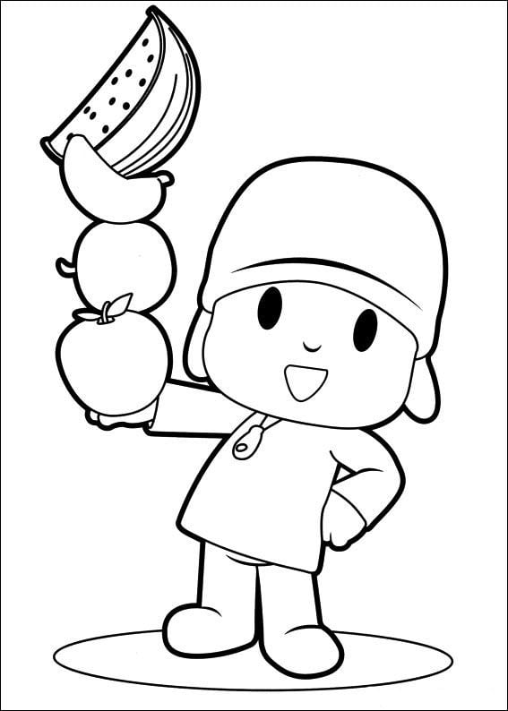 Dibujos para colorear de Pocoyó en la naturaleza por el Día Mundial del Clima