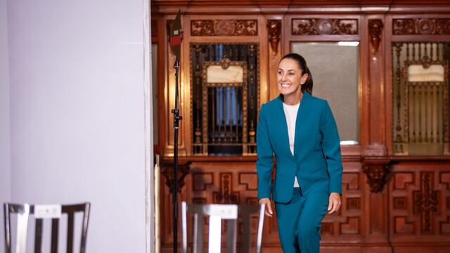Claudia Sheinbaum Pardo, presidenta de México durante conferencia de prensa en Palacio Nacional