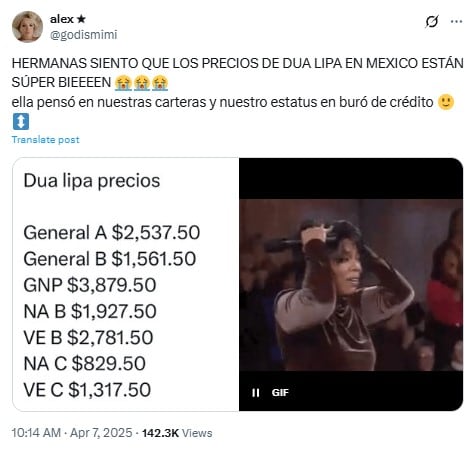 Memes por la venta a fans de Dua Lipa