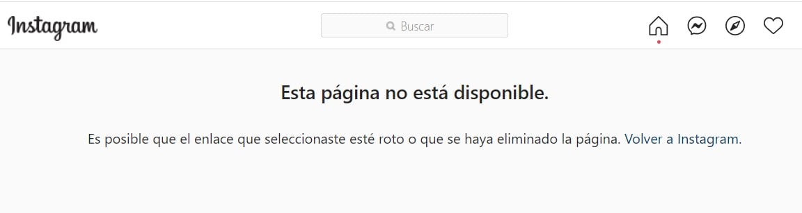 Publicación eliminada de Instagram