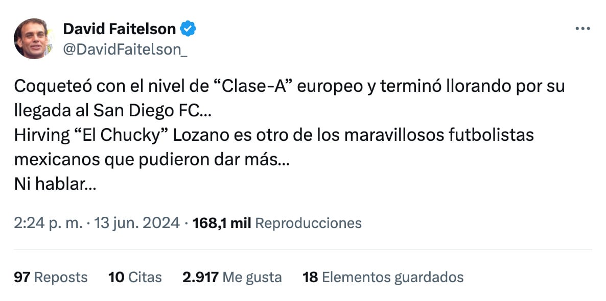 Tweet de David Faitelson