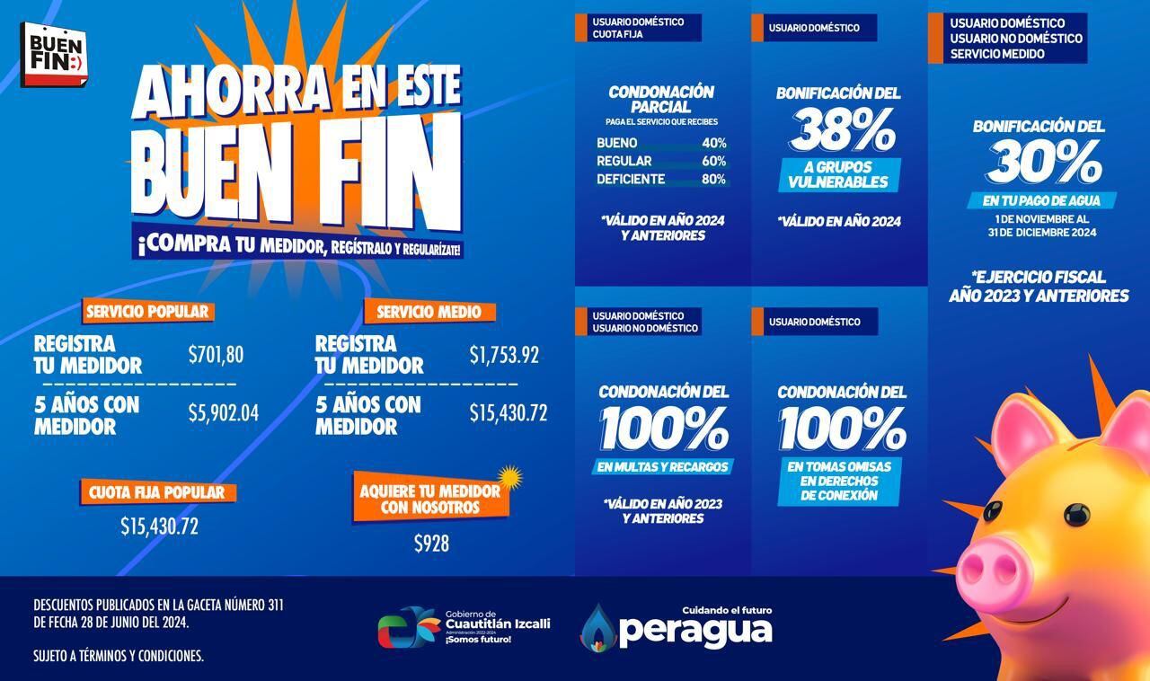 Operagua ofrece descuentos en Cuautitlán Izcalli durante El Buen Fin 2024
