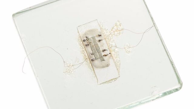 Prototipo del primer microchip fabricado en el mundo