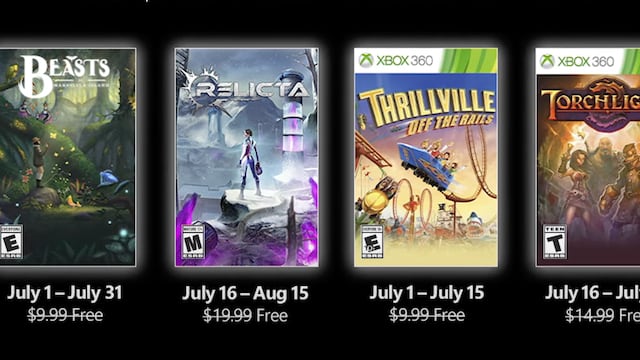 Juegos gratis de Xbox para julio