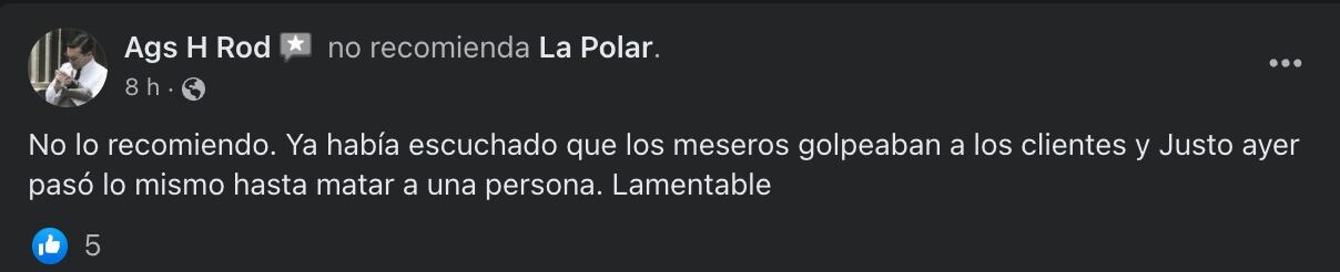 La Polar: meseros eran acusados de golpear a clientes desde 2016