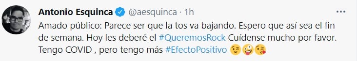 Toño Esquinca revela que los síntomas del Covid-19 han disminuido