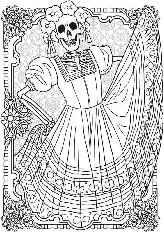 Dibujos de catrina para colorear