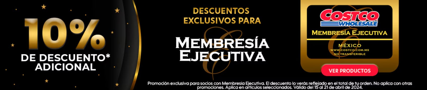 Obtén el 10% de descuento adicional con tu membresía ejecutiva en Costco