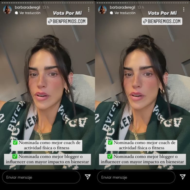 Bárbara de Regil recibe nominación como mejor coach fitness.