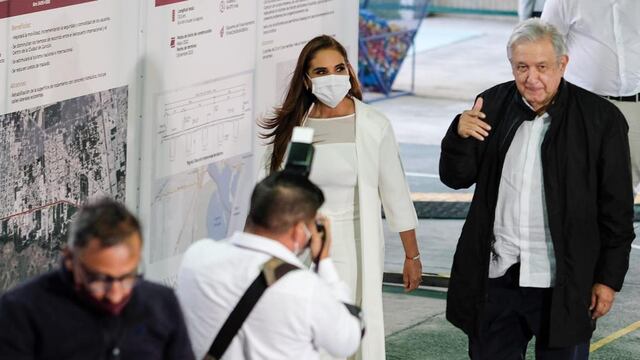 Mara Lezama y AMLO en Cancún